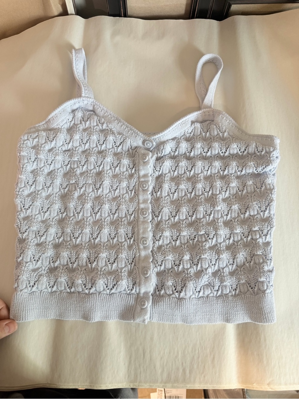 Universal Thread Light Gray Knit Button-Front Camisole